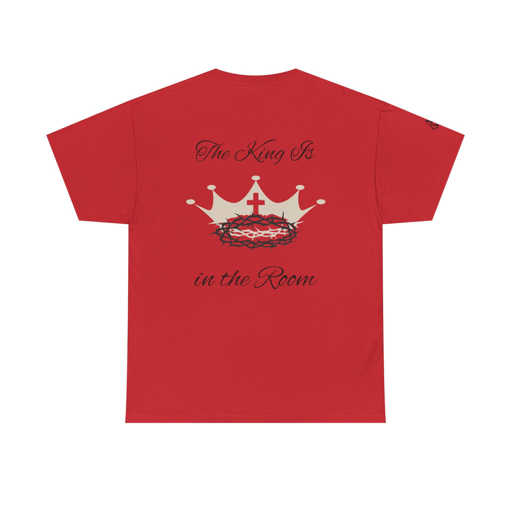 Christian Cross Tee — "The King Is in the Room" Crown & Crown of Thorns Graphic Shirt
