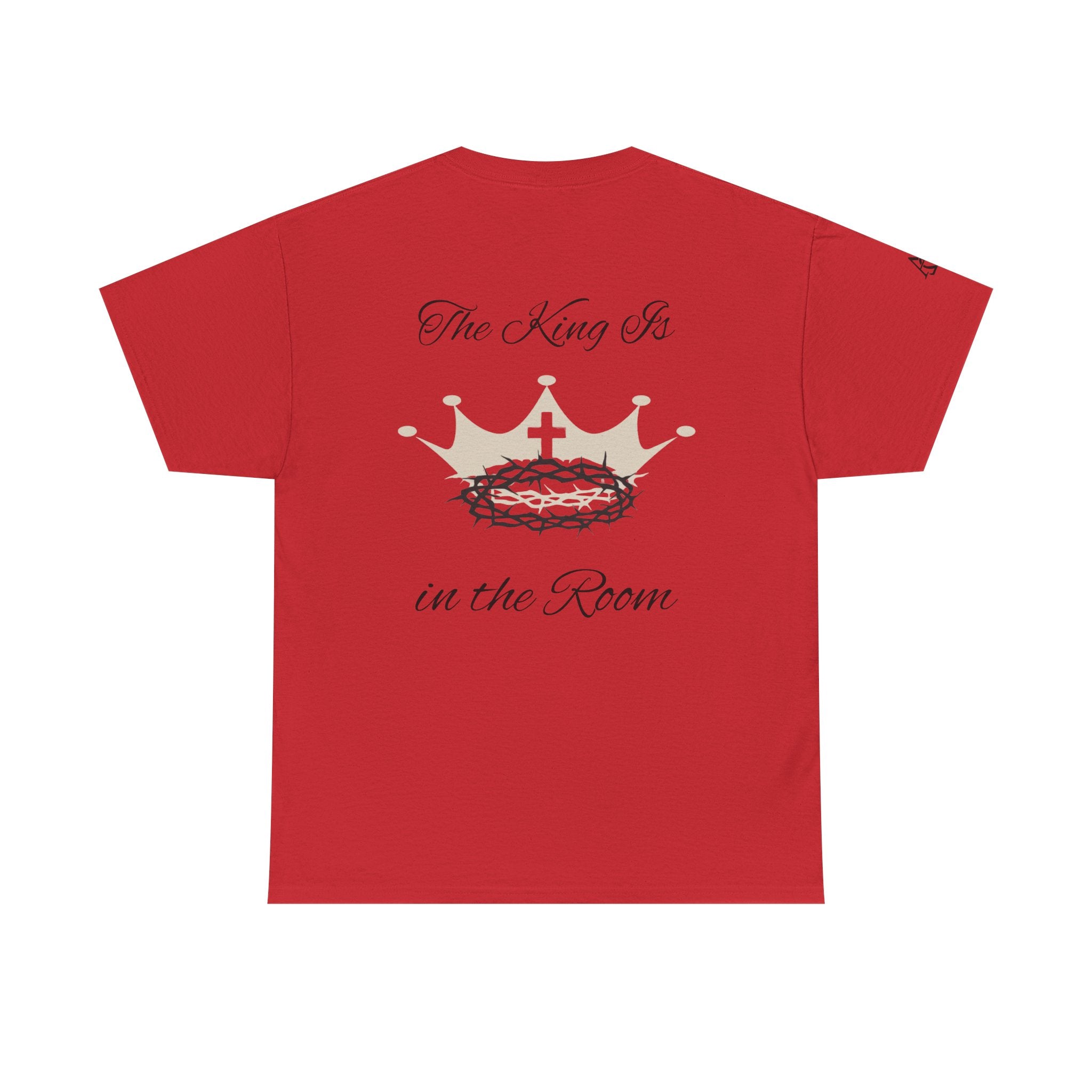 Christian Cross Tee — "The King Is in the Room" Crown & Crown of Thorns Graphic Shirt