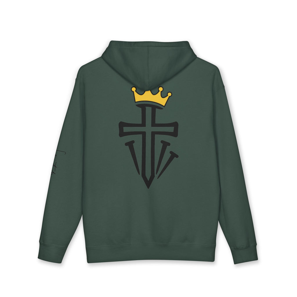 Crowned Cross Hoodie — Christian Faith Graphic Hooded Sweatshirt