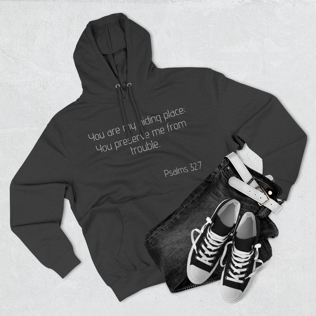 Inspirational Fleece Hoodie - Psalms 32:7