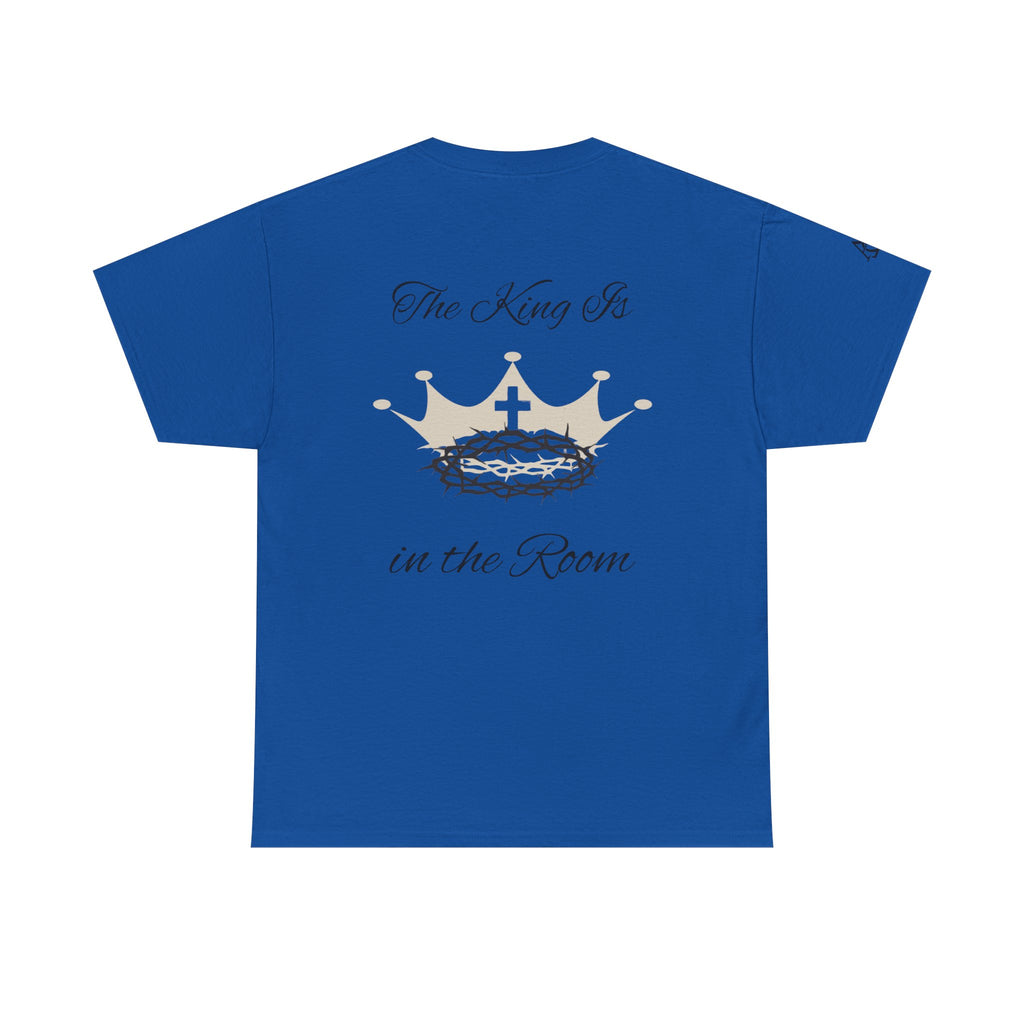 Christian Cross Tee — "The King Is in the Room" Crown & Crown of Thorns Graphic Shirt