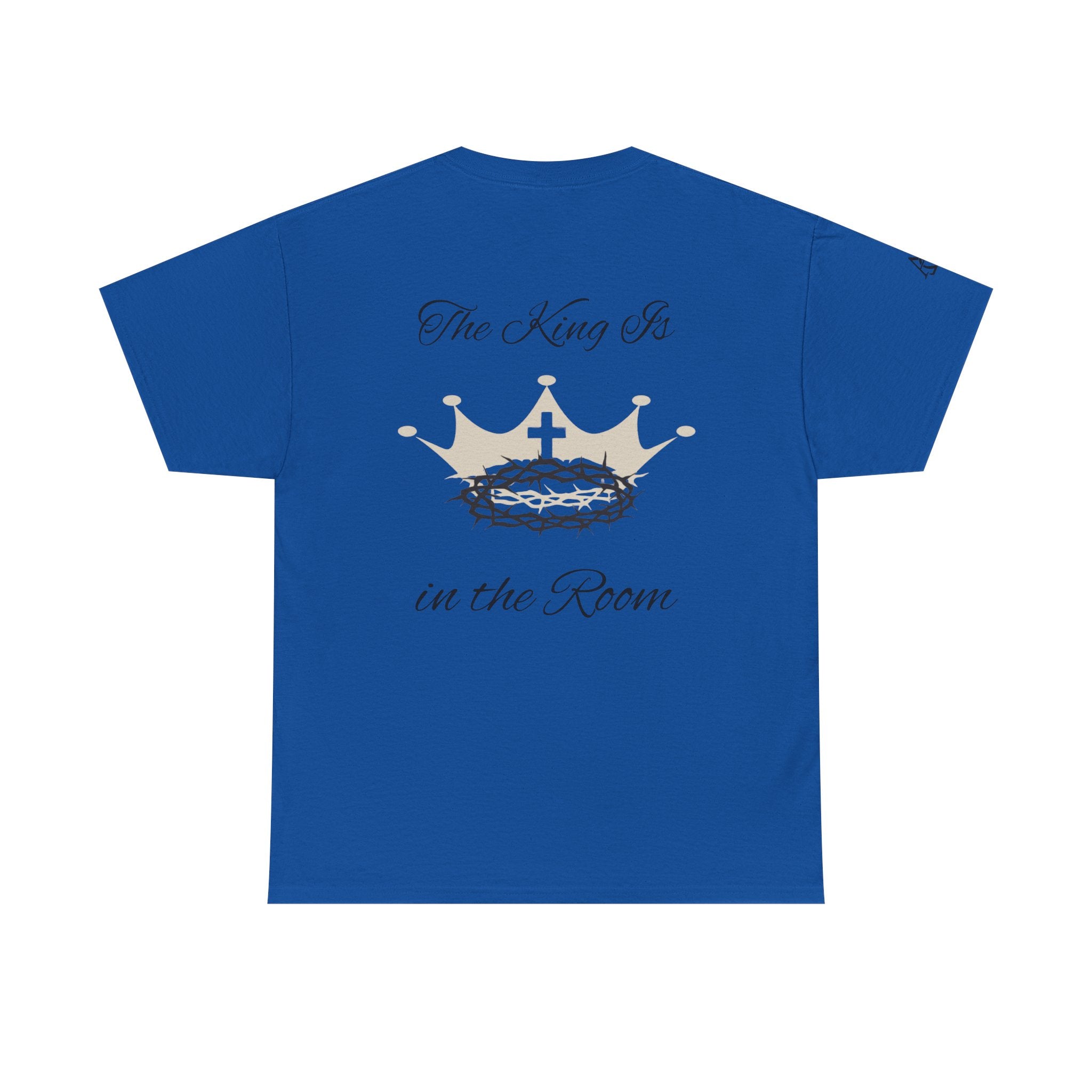 Christian Cross Tee — "The King Is in the Room" Crown & Crown of Thorns Graphic Shirt
