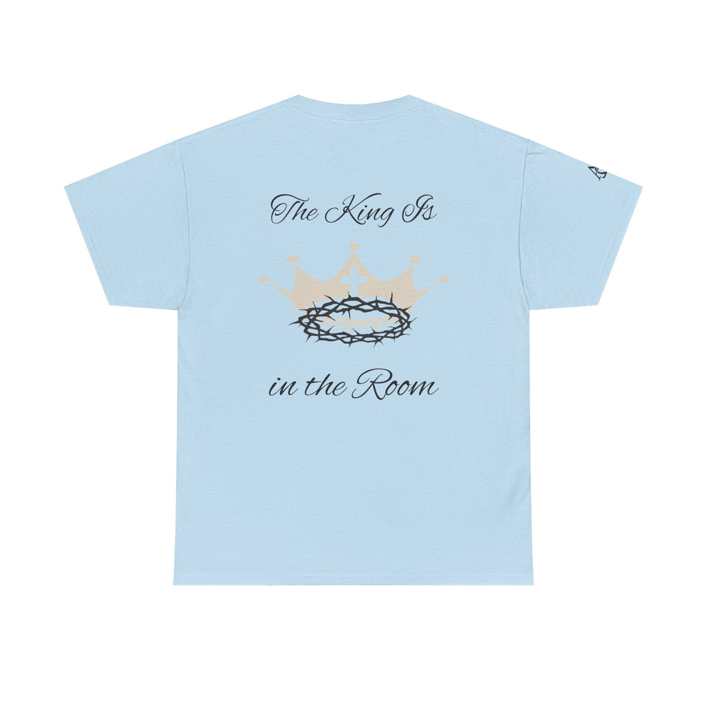 Christian Cross Tee — "The King Is in the Room" Crown & Crown of Thorns Graphic Shirt
