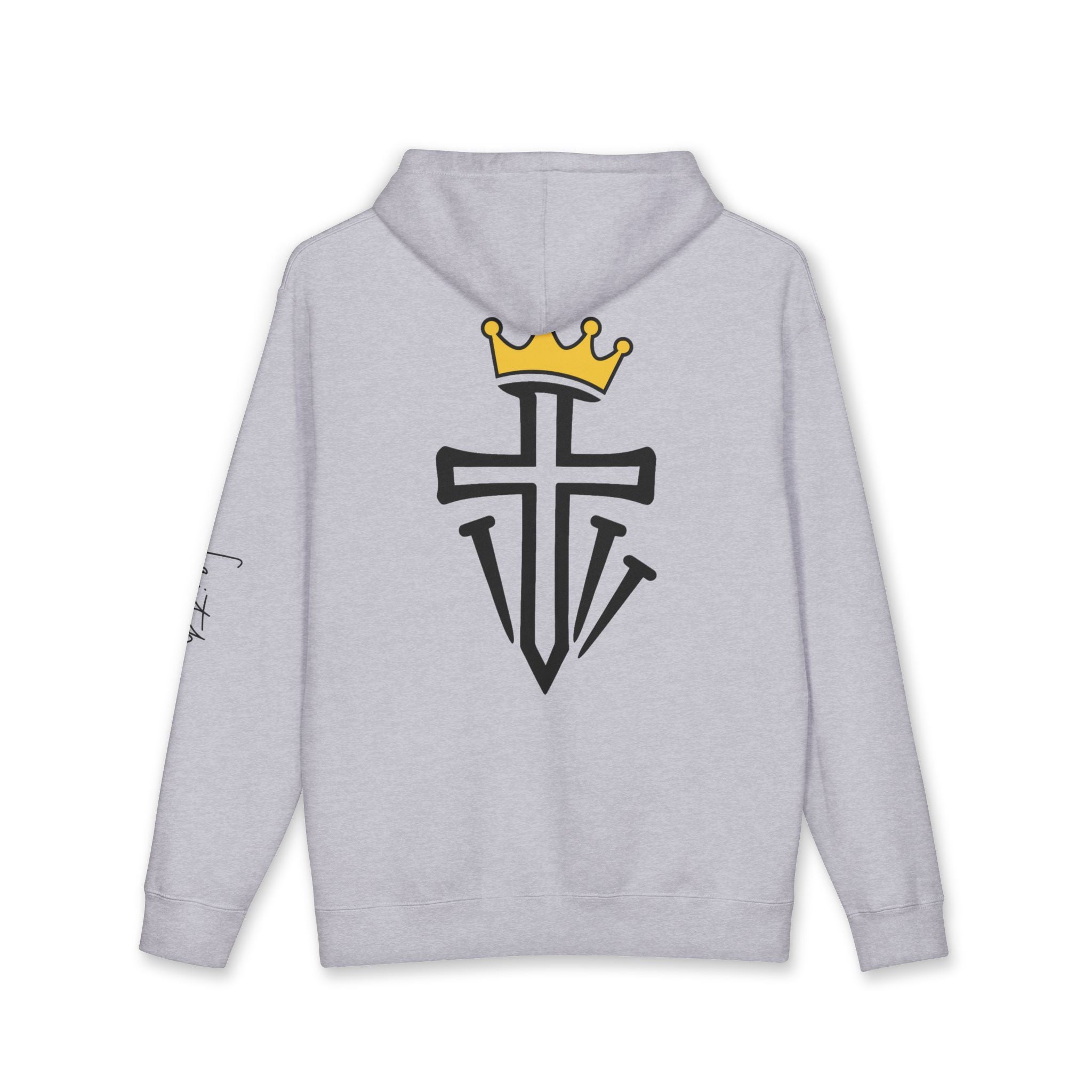 Crowned Cross Hoodie — Christian Faith Graphic Hooded Sweatshirt