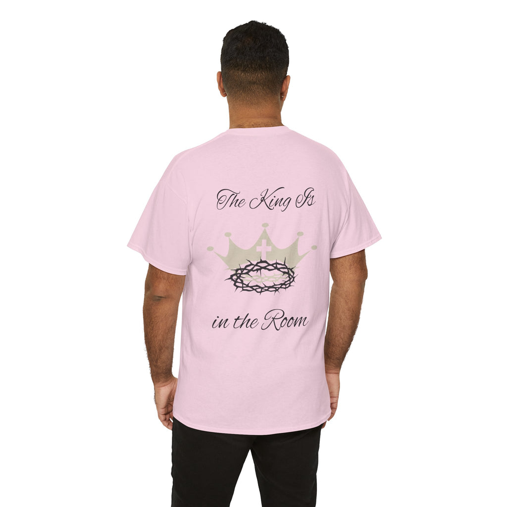 Christian Cross Tee — "The King Is in the Room" Crown & Crown of Thorns Graphic Shirt