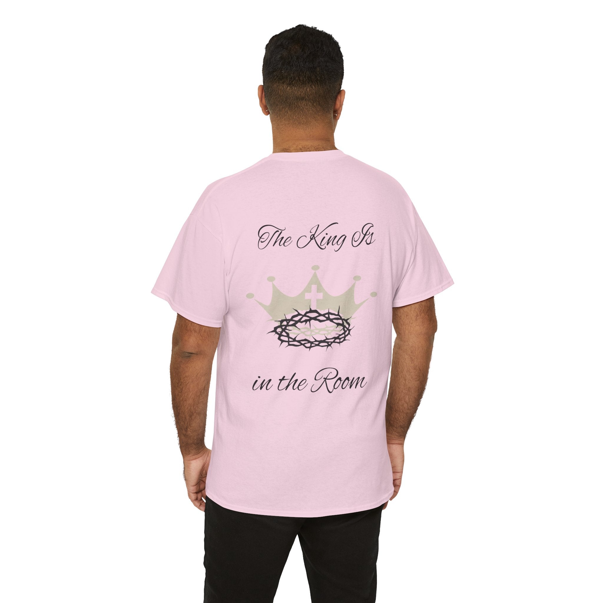 Christian Cross Tee — "The King Is in the Room" Crown & Crown of Thorns Graphic Shirt