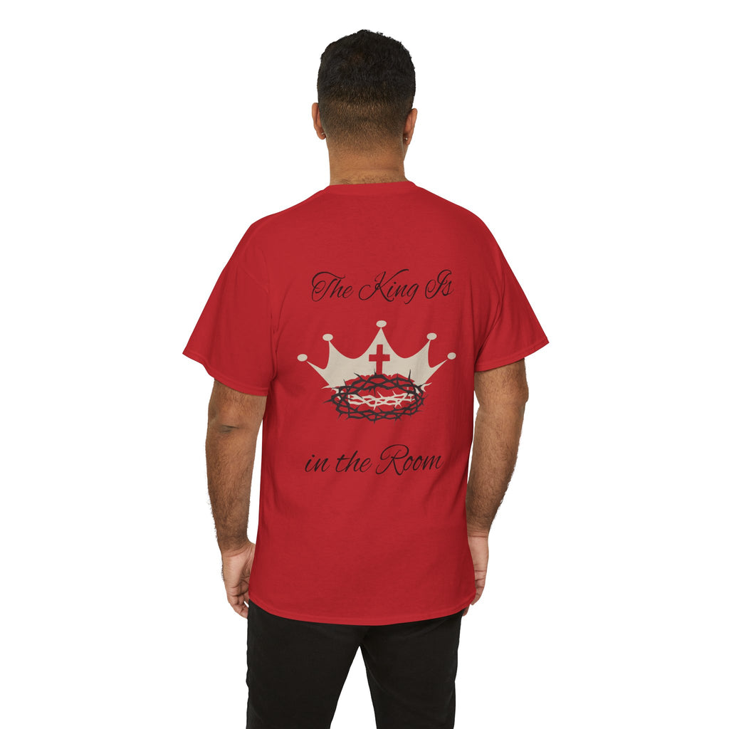 Christian Cross Tee — "The King Is in the Room" Crown & Crown of Thorns Graphic Shirt