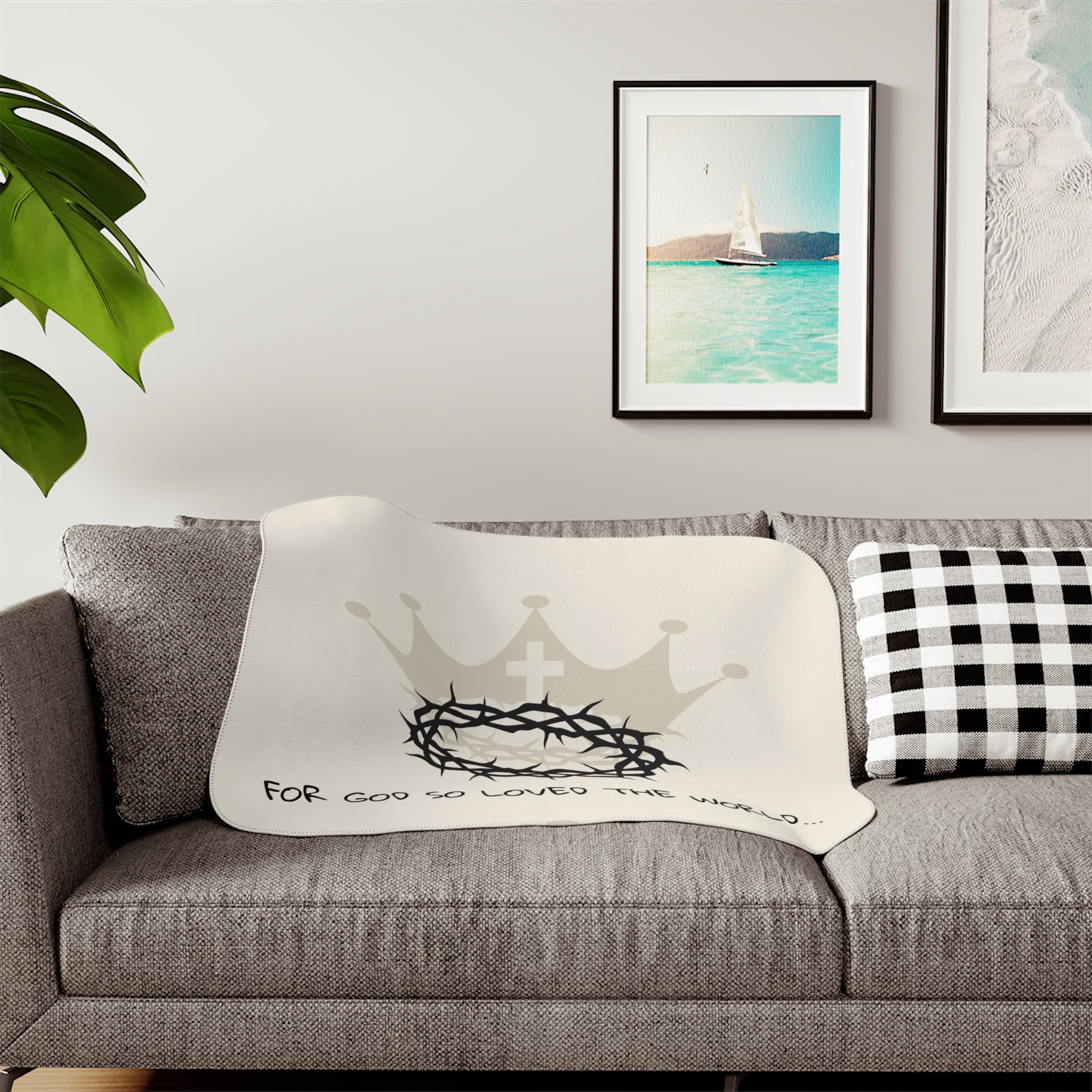 Cozy Sherpa Blanket with Inspirational Design