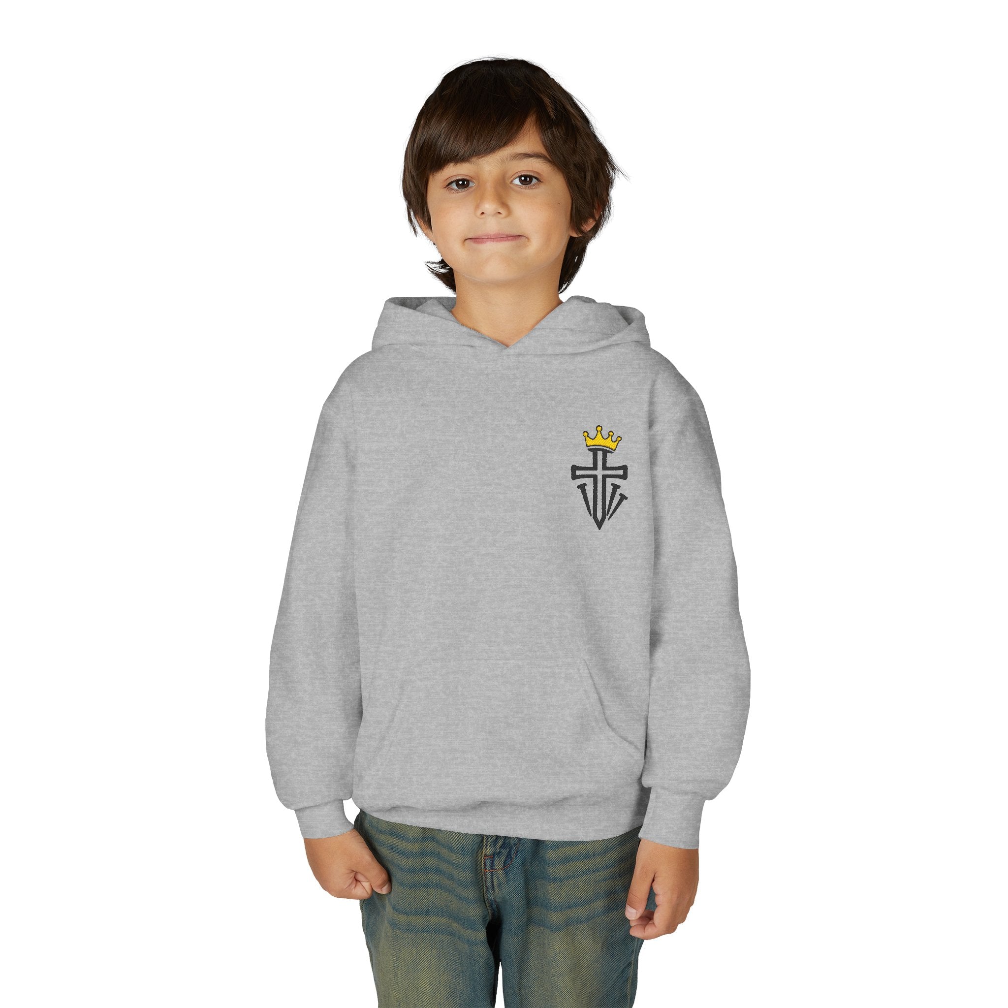 Cross and Crown Youth Hoodie — Christian Youth Sweatshirt