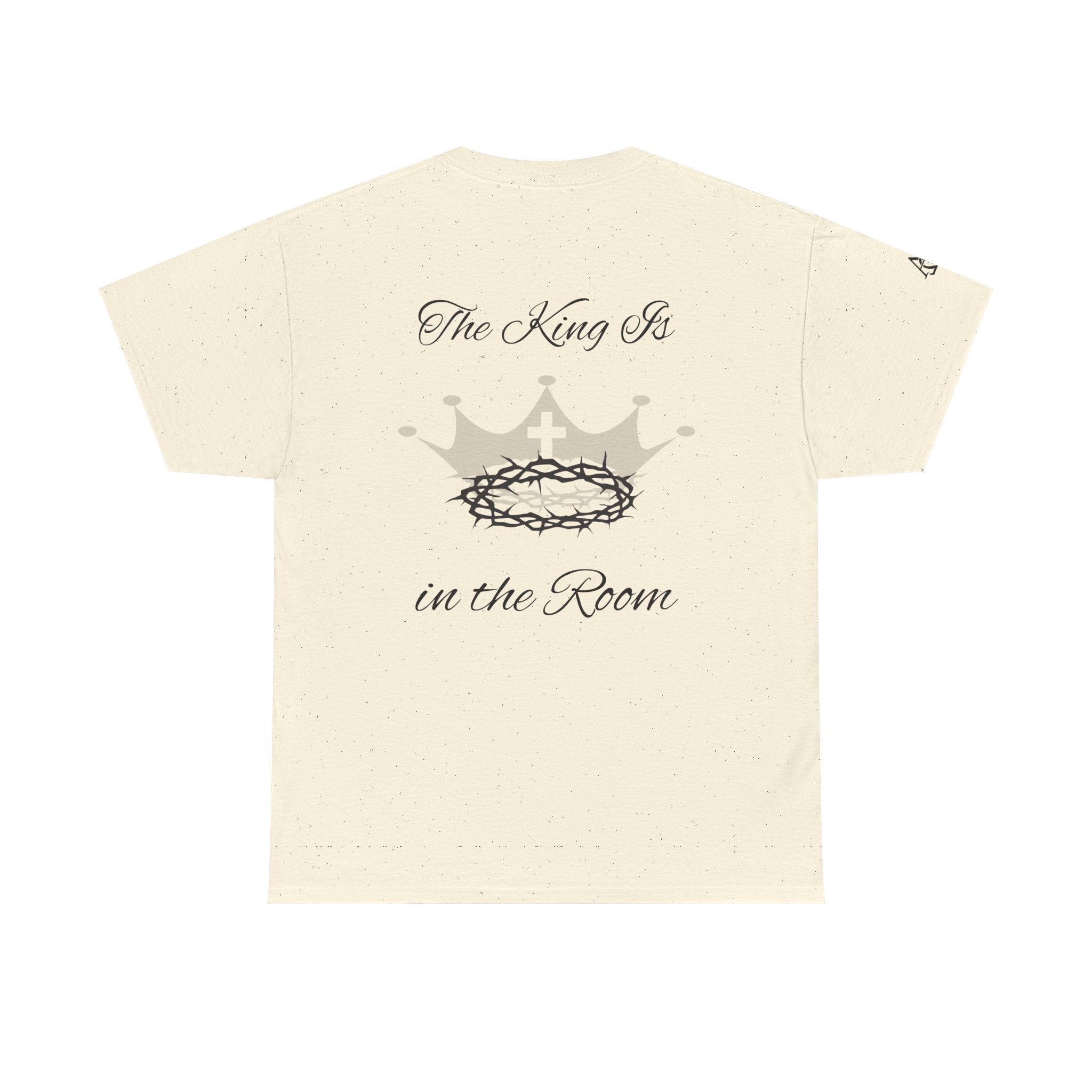 Christian Cross Tee — "The King Is in the Room" Crown & Crown of Thorns Graphic Shirt