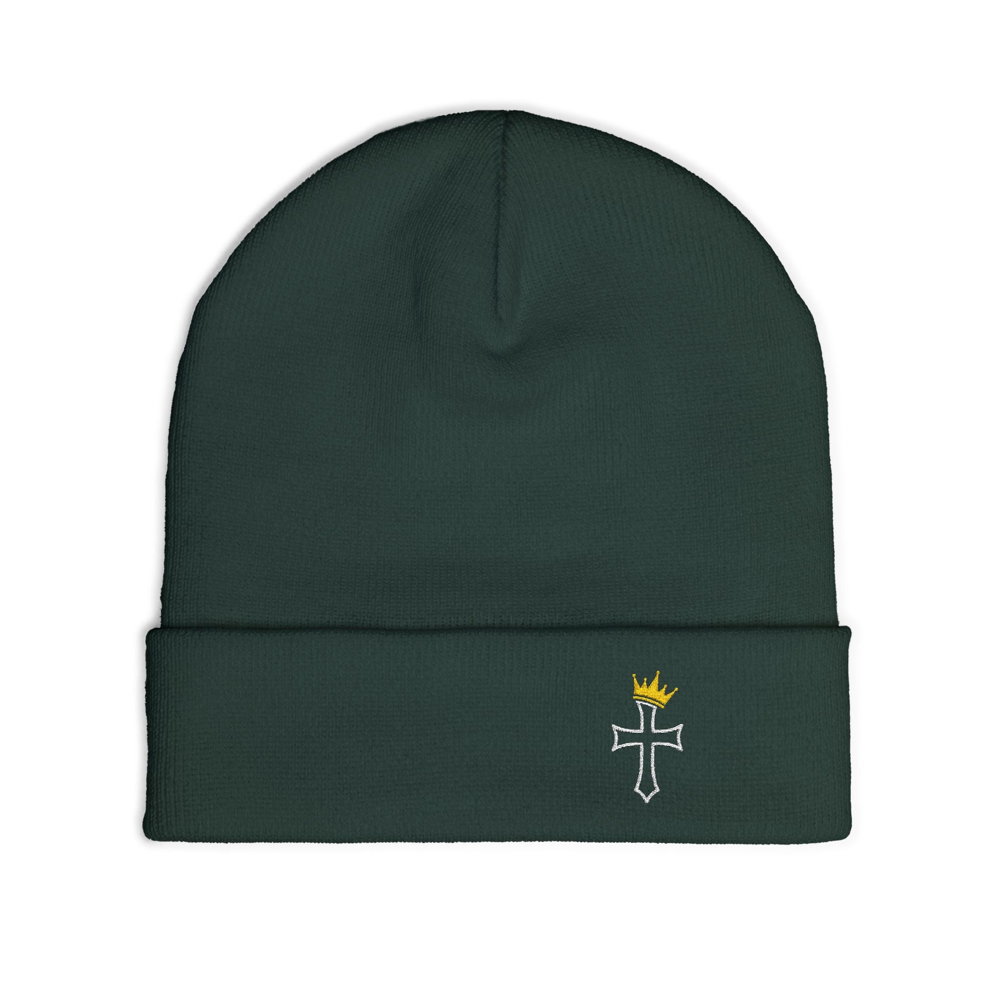 ACCC Embroidered Crown Cross Knit Beanie
