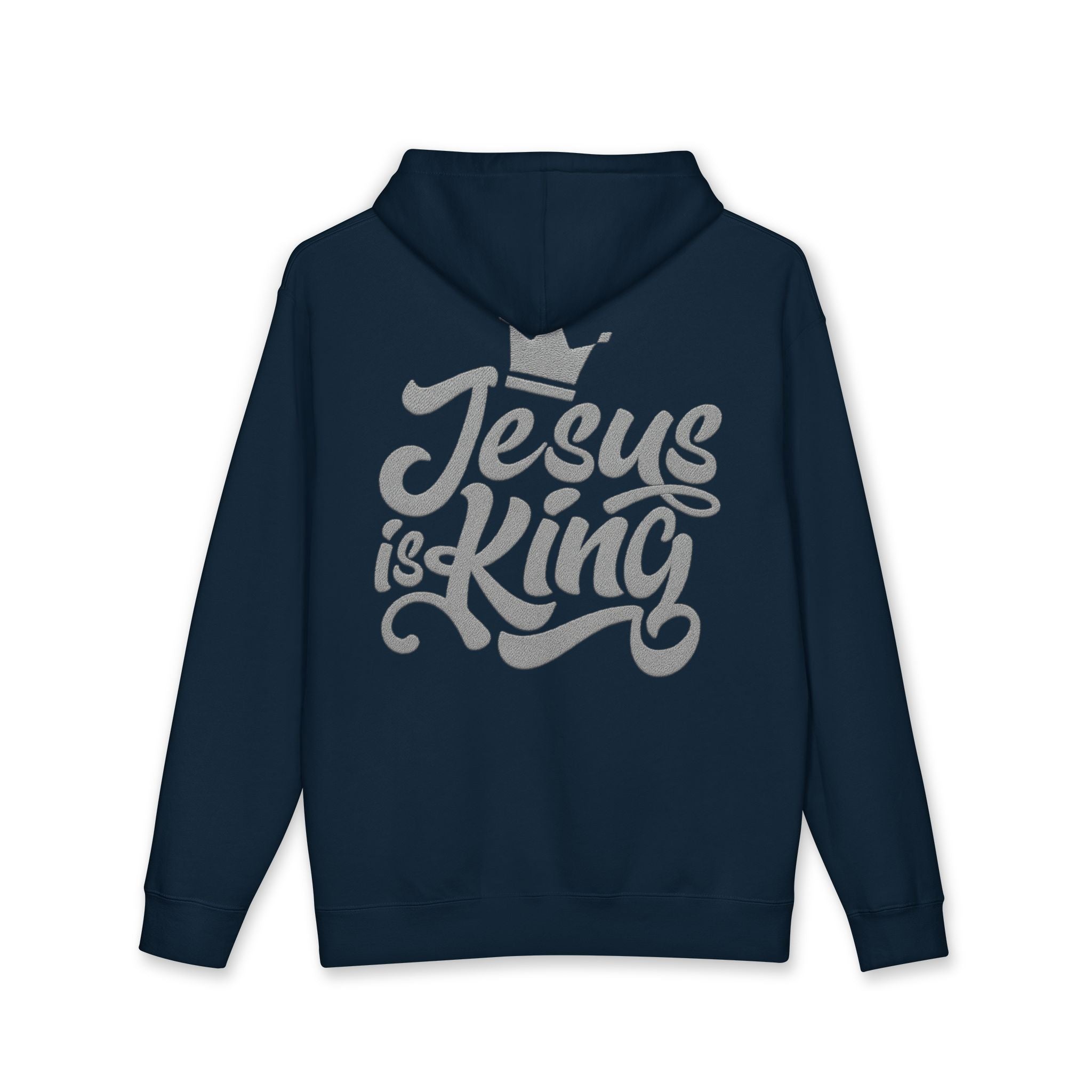 Jesus Is King Hoodie – Christian Faith Pullover with Crown Script