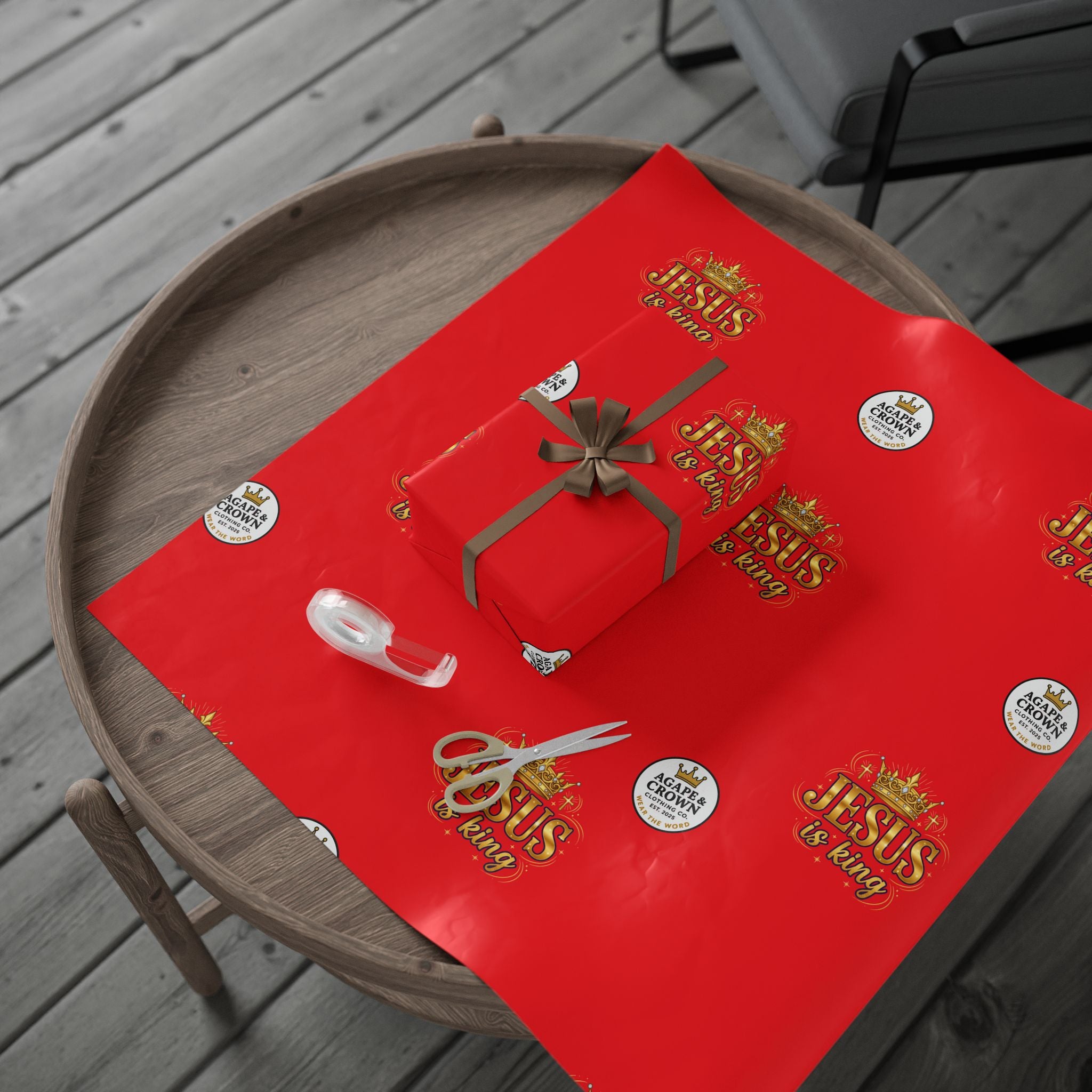 Christmas religious holiday wrap Jesus Is King