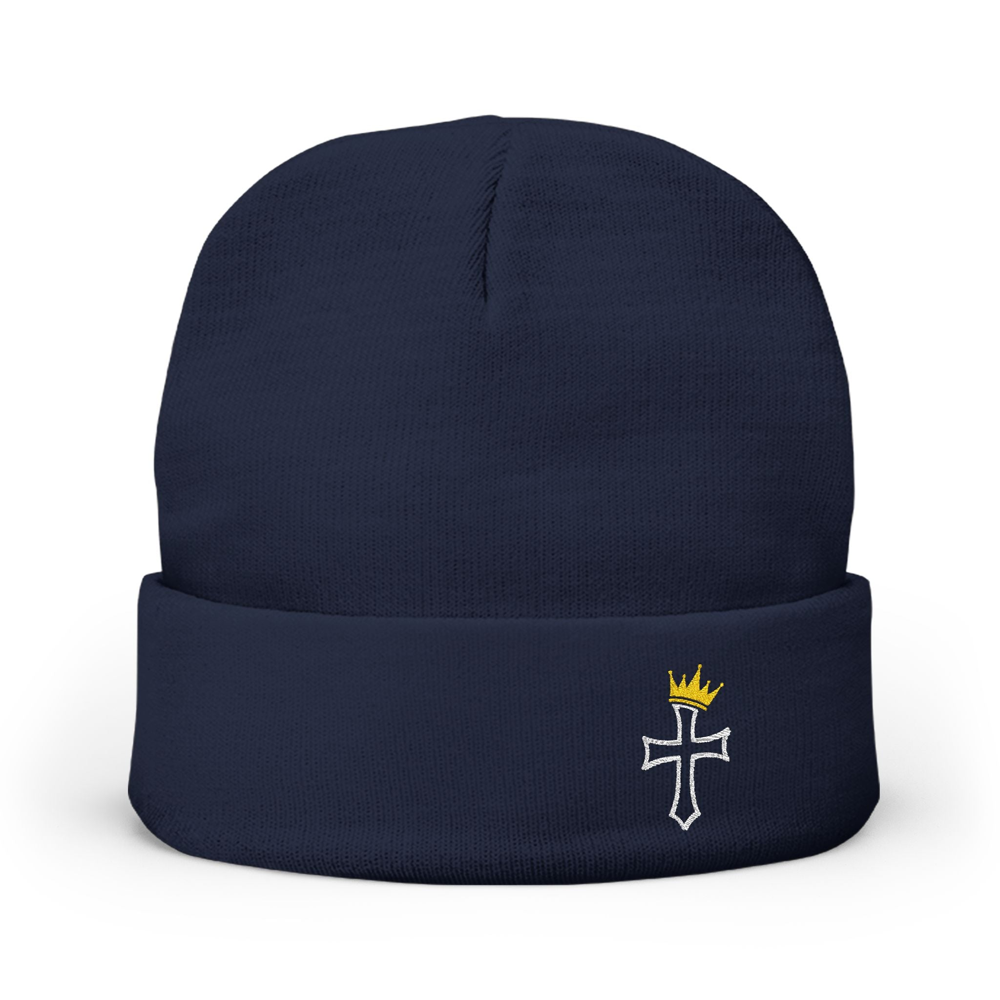 ACCC Embroidered Crown Cross Knit Beanie