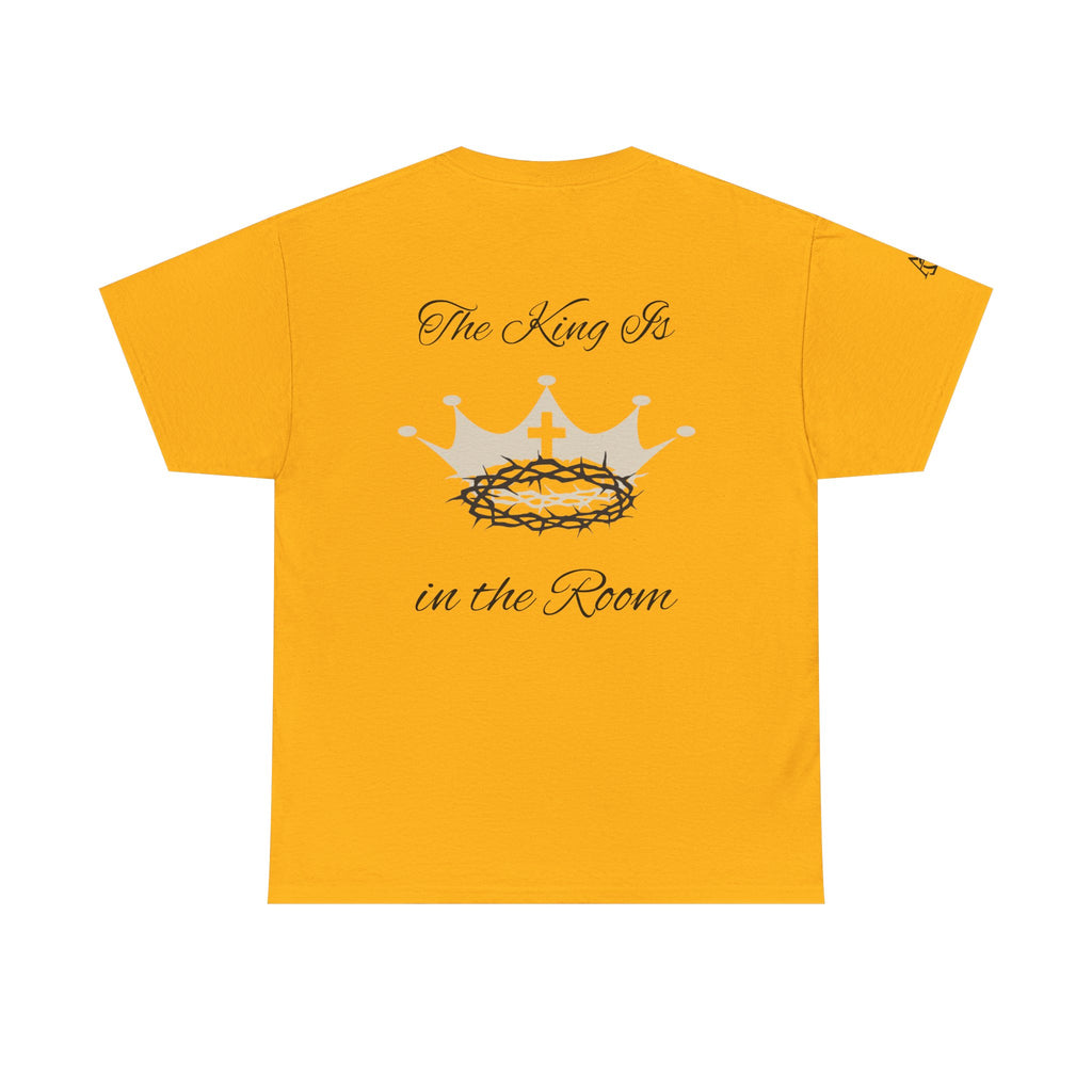 Christian Cross Tee — "The King Is in the Room" Crown & Crown of Thorns Graphic Shirt
