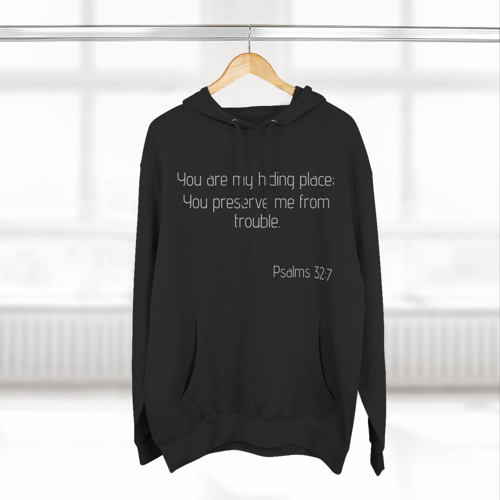 Inspirational Fleece Hoodie - Psalms 32:7
