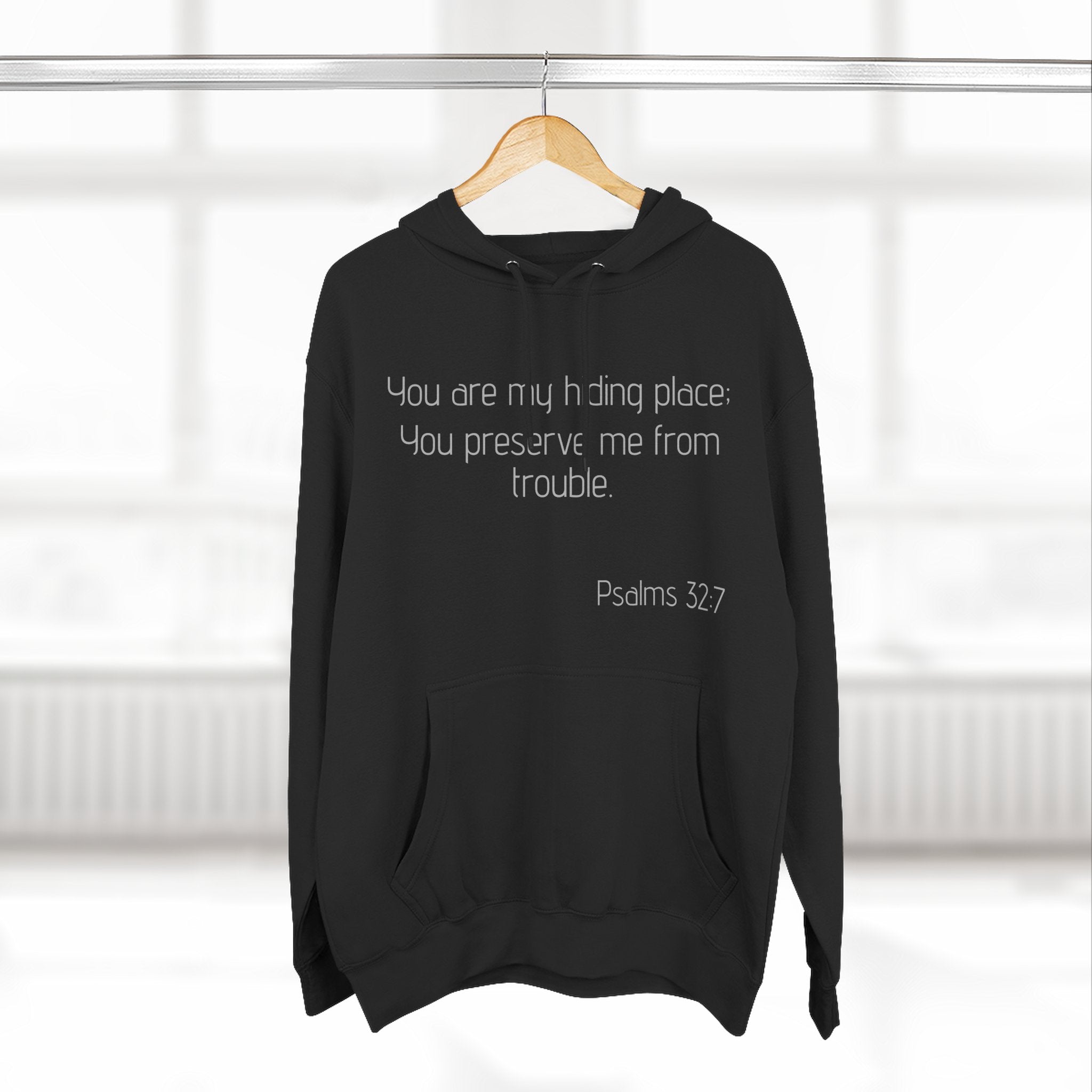 Inspirational Fleece Hoodie - Psalms 32:7
