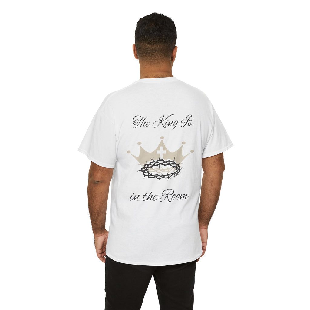 Christian Cross Tee — "The King Is in the Room" Crown & Crown of Thorns Graphic Shirt