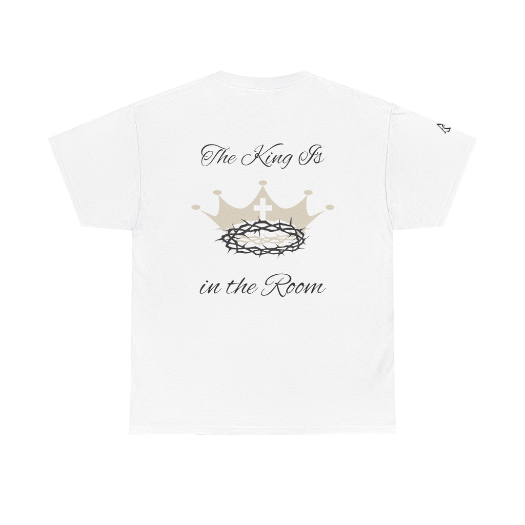 Christian Cross Tee — "The King Is in the Room" Crown & Crown of Thorns Graphic Shirt