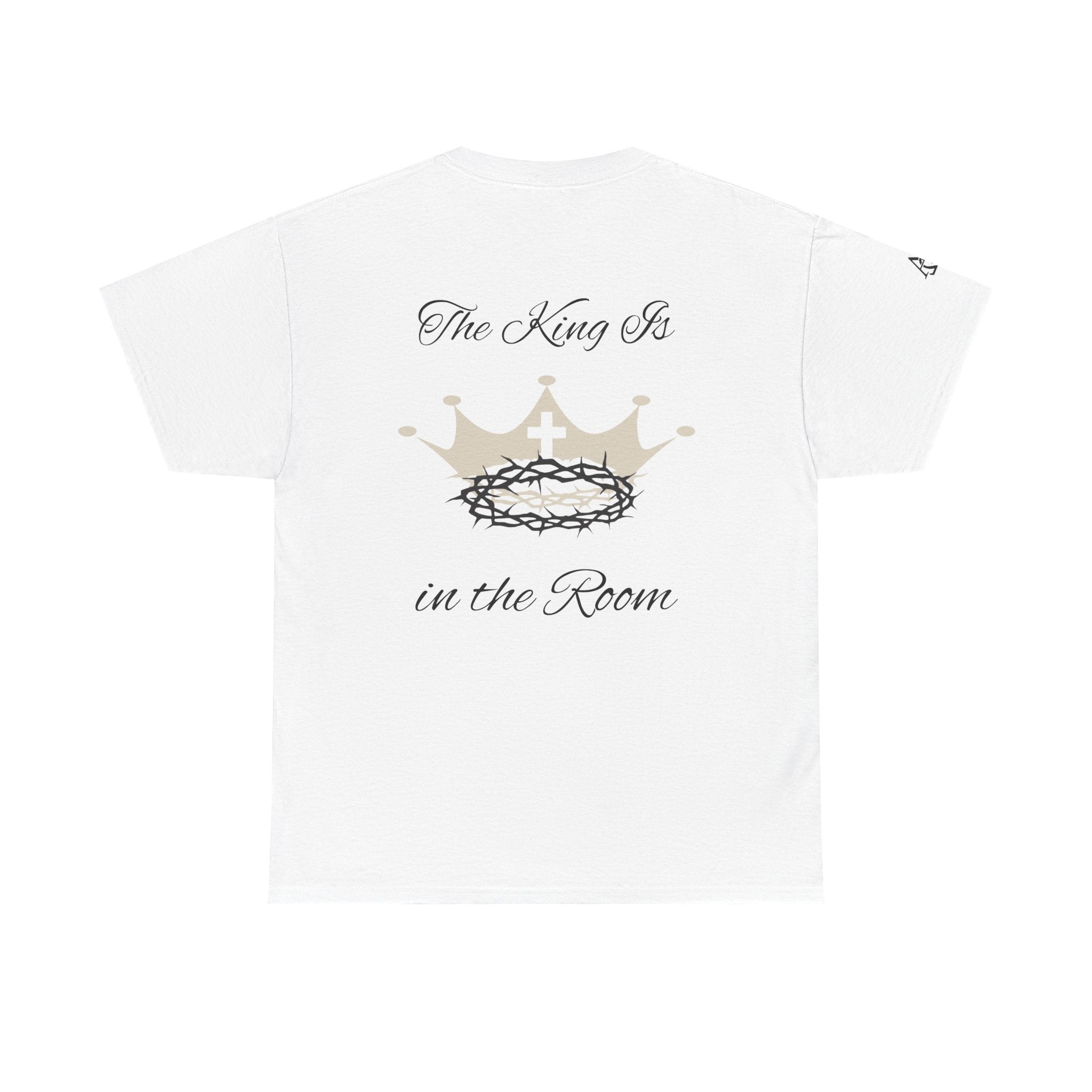 Christian Cross Tee — "The King Is in the Room" Crown & Crown of Thorns Graphic Shirt