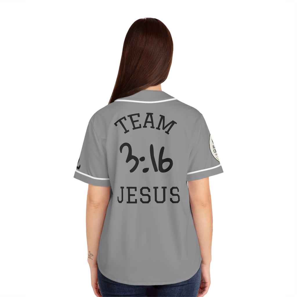 Team Jesus Baseball Jersey – Women's Faith Christian Bib Number 3:16