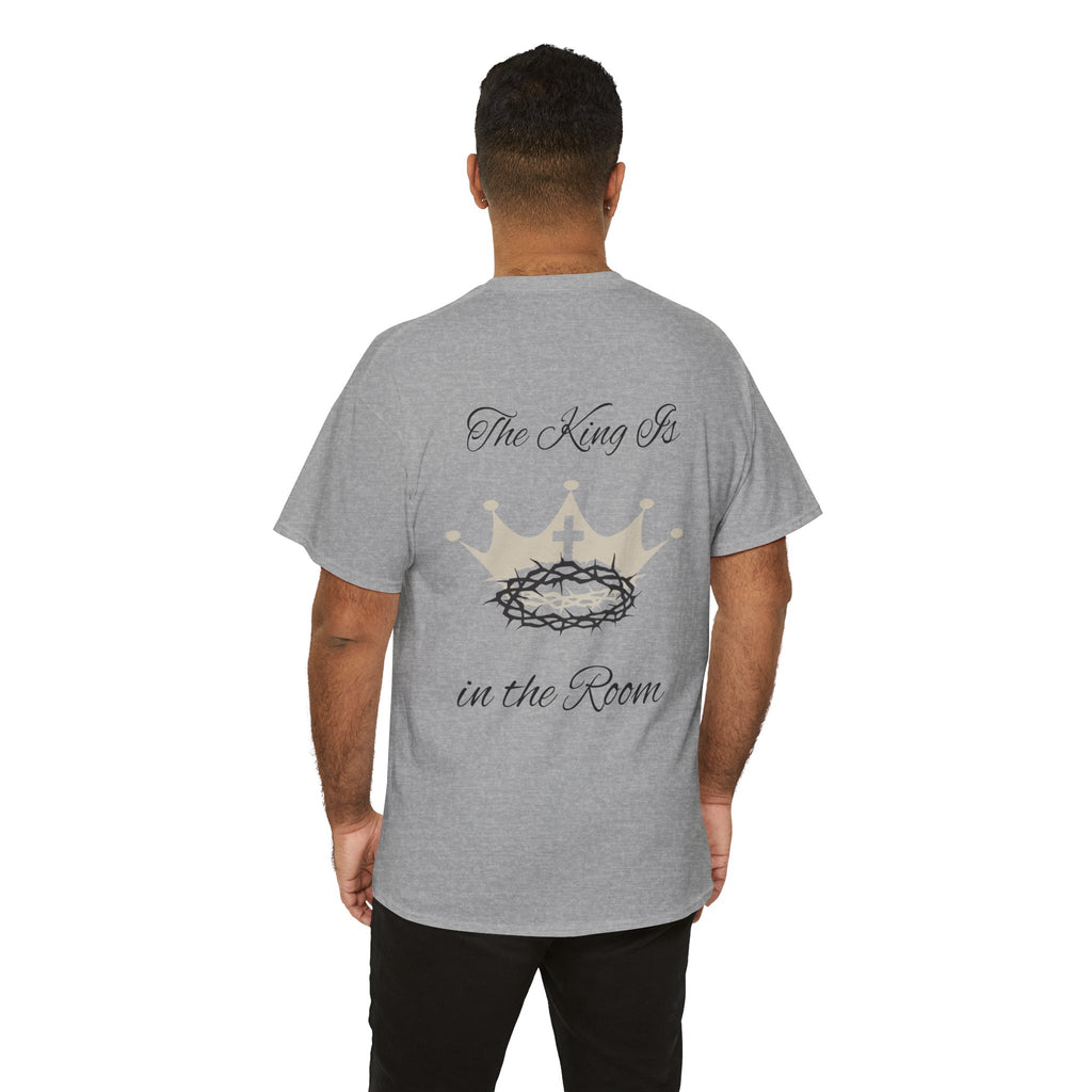 Christian Cross Tee — "The King Is in the Room" Crown & Crown of Thorns Graphic Shirt