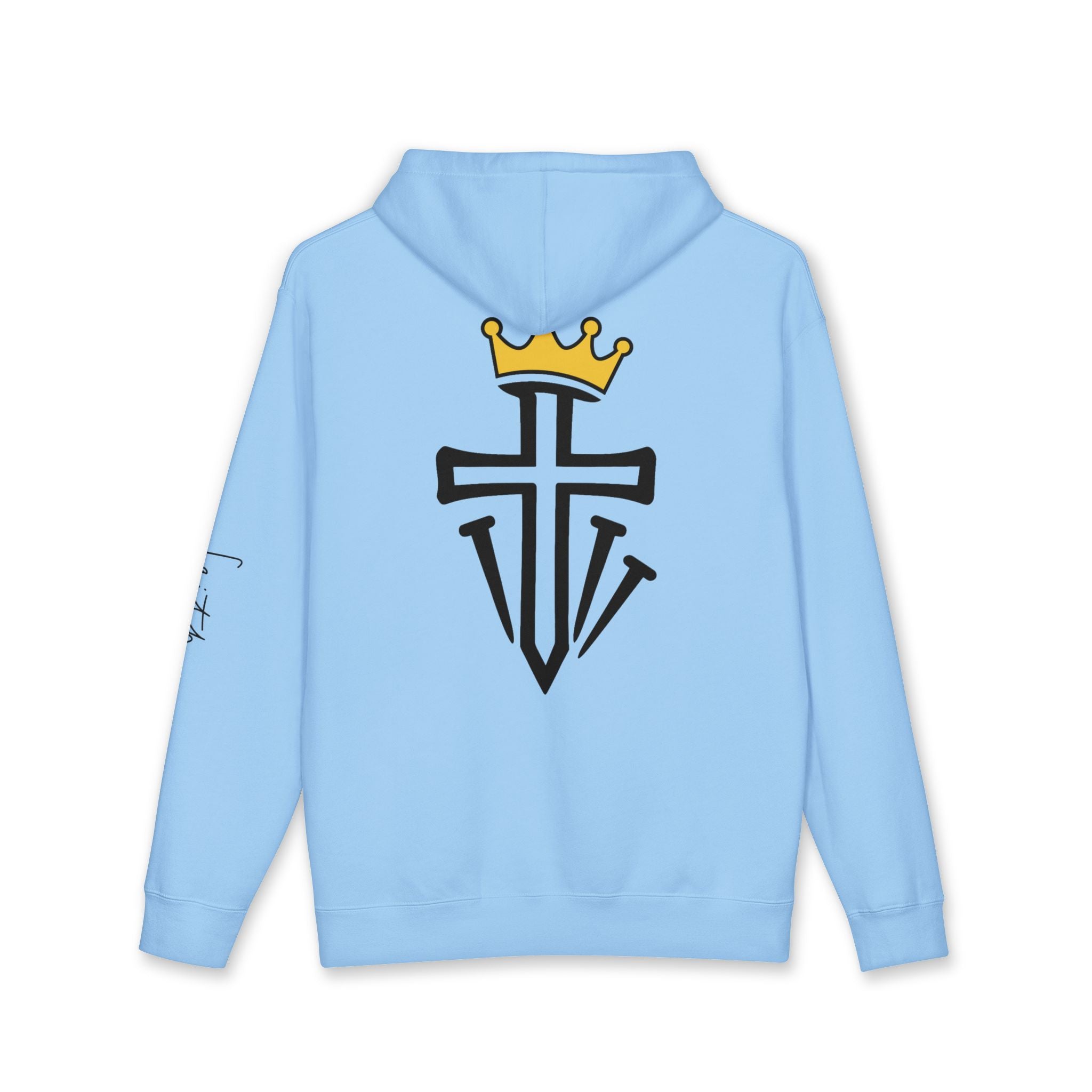 Crowned Cross Hoodie — Christian Faith Graphic Hooded Sweatshirt