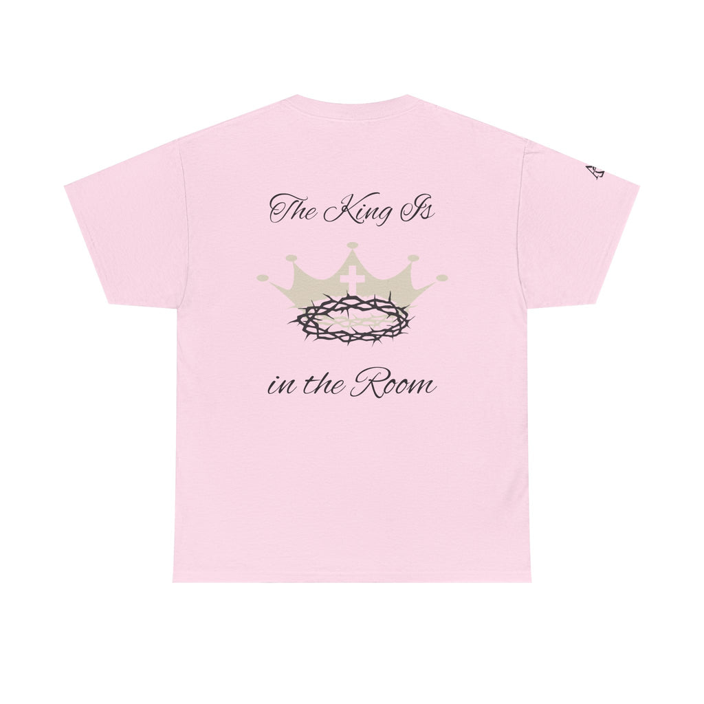Christian Cross Tee — "The King Is in the Room" Crown & Crown of Thorns Graphic Shirt