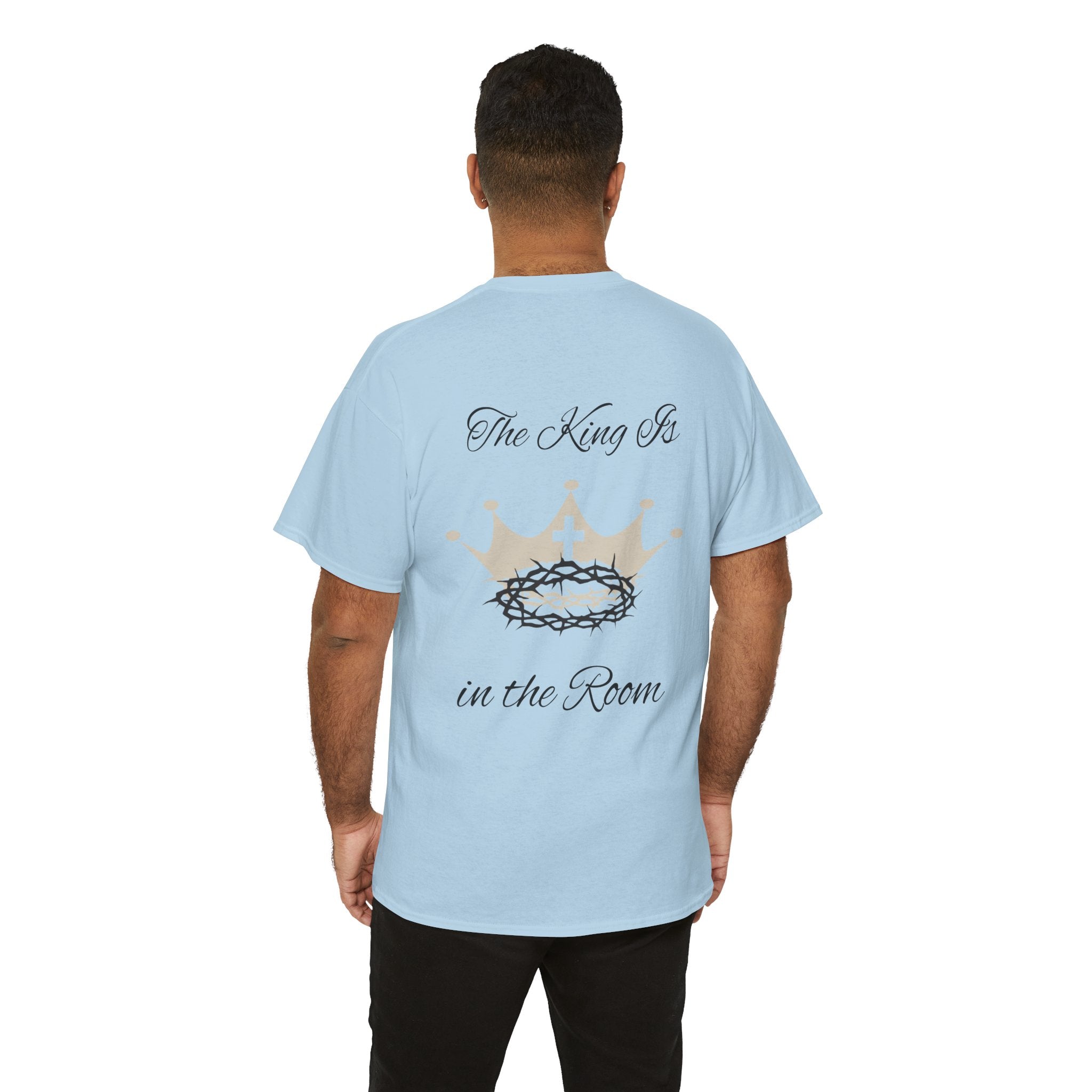 Christian Cross Tee — "The King Is in the Room" Crown & Crown of Thorns Graphic Shirt