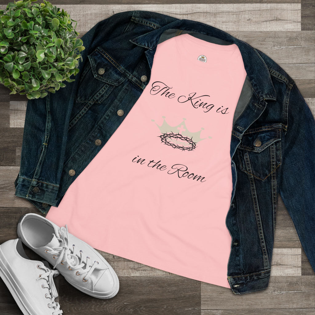 Women's Tee – "The King is in the Room" Crown Graphic