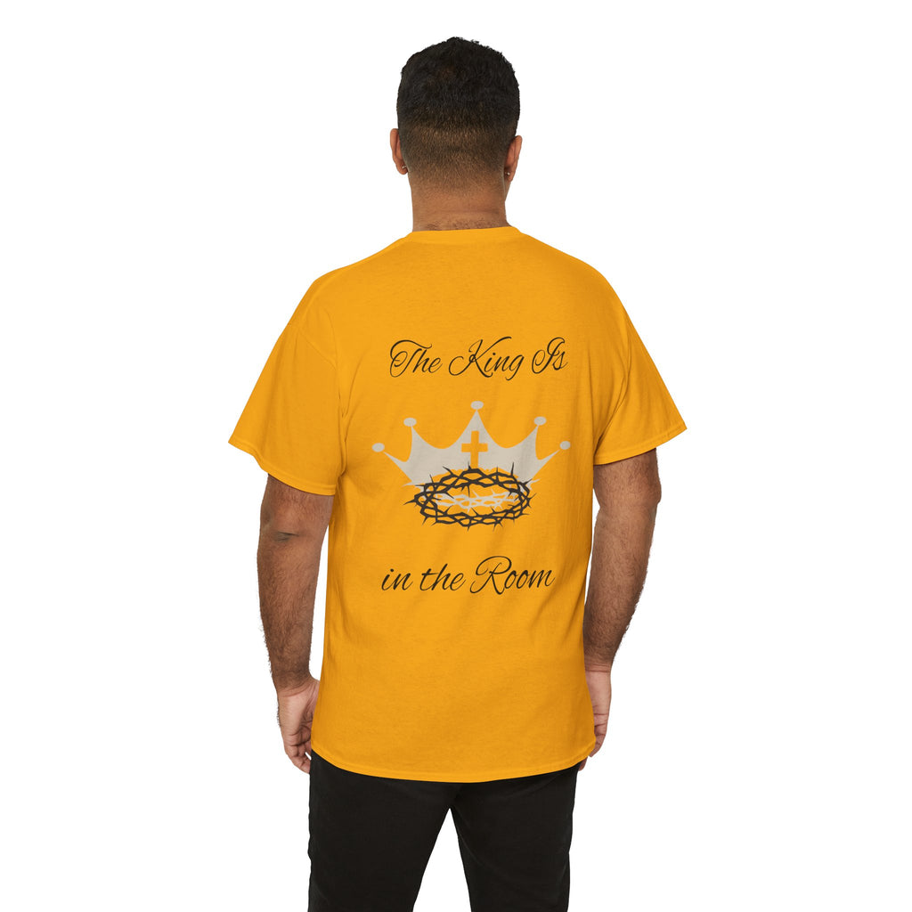Christian Cross Tee — "The King Is in the Room" Crown & Crown of Thorns Graphic Shirt