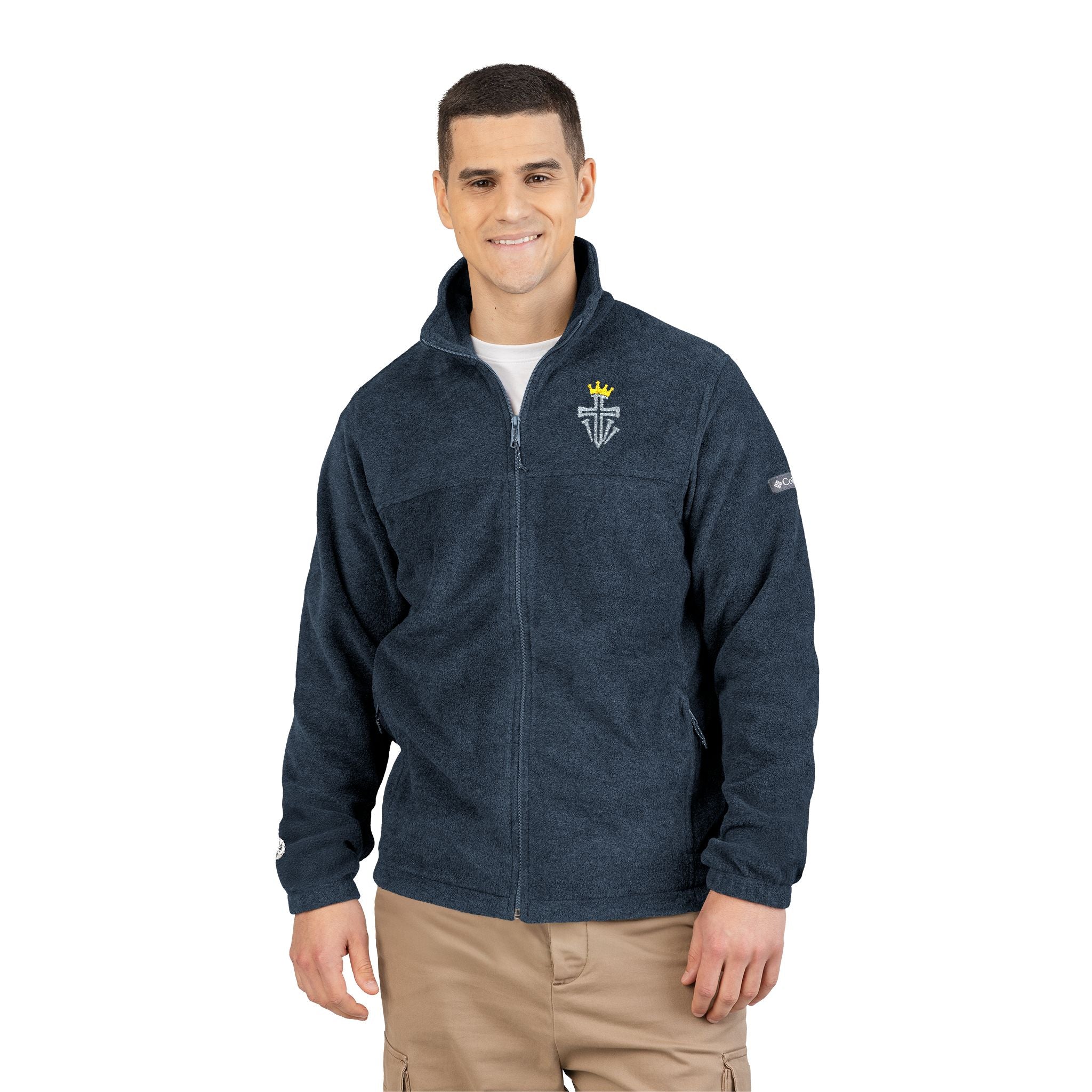 Custom Embroidered Cross and Crown Fleece Jacket