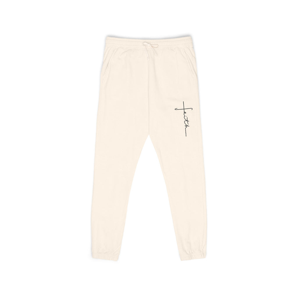 Cozy Fleece Sweatpants with Faith Design