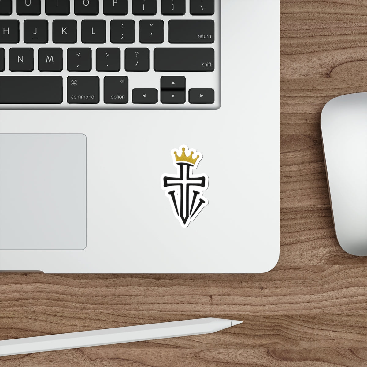 Crown Cross Die-Cut Sticker