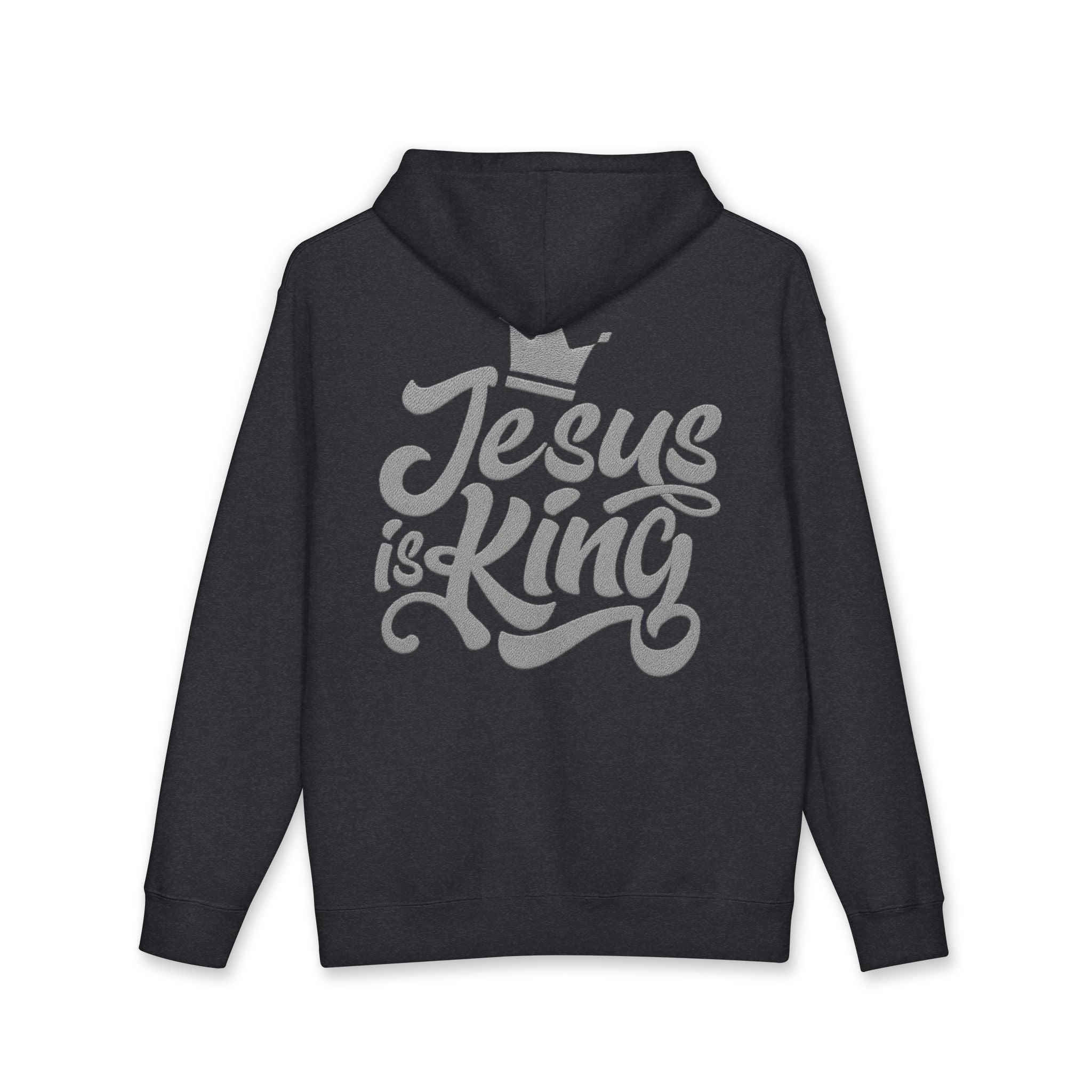 Jesus Is King Hoodie – Christian Faith Pullover with Crown Script